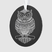 Uil (zwart) - Acrylaat Ornament (voorkant)