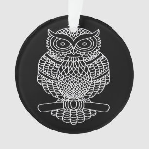Uil (zwart) - Acrylaat Ornament