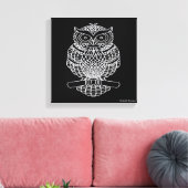 Uil (zwart) - Canvas Afdruk (Insitu (Woonkamer))