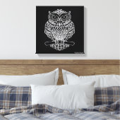Uil (zwart) - Canvas Afdruk (Insitu (Slaapkamer))