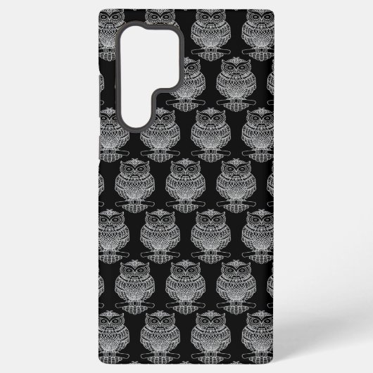 Uil (zwart) - Samsung Case Galaxy Hoesje (Achterkant)