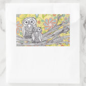 Uilen 03 rechthoekige sticker (Tas)