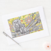 Uilen 03 rechthoekige sticker (Envelop)