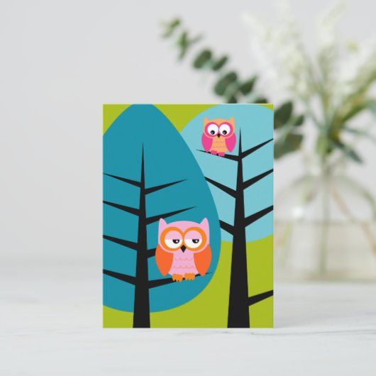 uilen 4 Briefkaart (Staand voorkant)