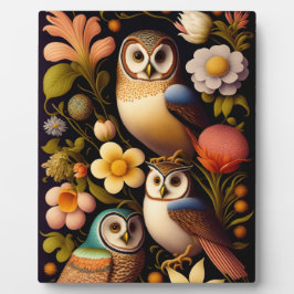 Uilen & Bloemen | Moderne Haeckel Tafelversiering Fotoplaat