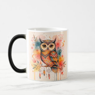 uilen boho aquarel mokken
