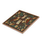 Uilen Bos Dieren Aardse Tonen Rustieke Boho Tegeltje (Zijkant)