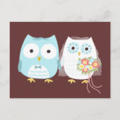 Uilen bruid en bruidegom Schattigee Pas getrouwd p Briefkaart (Voorkant)