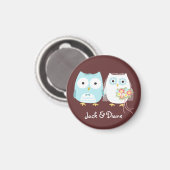 Uilen Bruiloft Bruid en bruidegom Leuk Paar Custom Magneet (Voorkant / Achterkant)