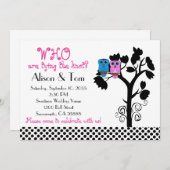 Uilen - Casual Funny Wedding Invites Kaart (Voorkant / Achterkant)
