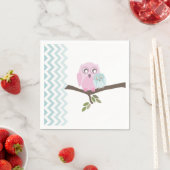 Uilen + Chevron Boy Baby shower servetten (Insitu)