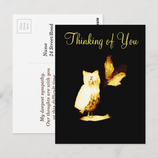 Uilen denken aan jou briefkaart (Voorkant / Achterkant)