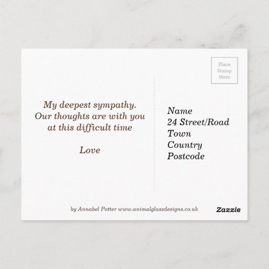 Uilen denken aan jou briefkaart (Achterkant)