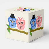 Uilen Design Champagne gekleurde bruiloft Bedankdoosjes (Achterkant)