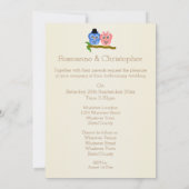 Uilen Design Champagne gekleurde bruiloft Kaart (Achterkant)