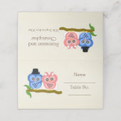 Uilen Design Champagne gekleurde bruiloft Plaatskaartje (Buitenkant ongevouwen)