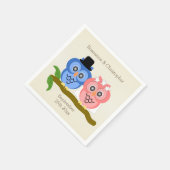 Uilen Design Champagne gekleurde bruiloft Servet (Hoek)