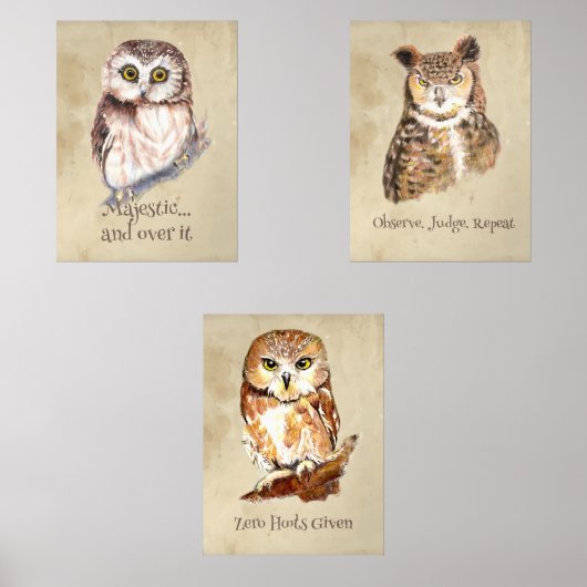 Uilen die zich slecht gedragen: Verzameling van Br Muurkunst Sets (Voorkant)