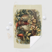 Uilen en elffeeën Natuur Illustratie Golfhanddoek (Insitu)