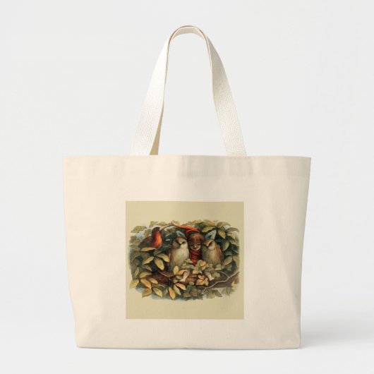 Uilen en elffeeën Natuur Illustratie Grote Tote Bag (Voorkant)