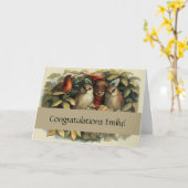 Uilen en elffeeën Natuur Illustratie Kaart (Gele Bloem)