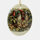 Uilen en elffeeën Natuur Illustratie Keramisch Ornament (Rechts)
