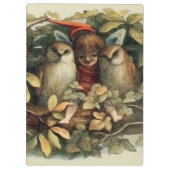 Uilen en elffeeën Natuur Illustratie Klembord (Achterkant)