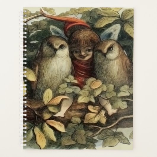 Uilen en elffeeën Natuur Illustratie Planner (Voorkant)