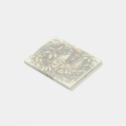 Uilen en elffeeën Natuur Illustratie Post-it® Notes (Schuin)