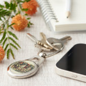 Uilen en elffeeën Natuur Illustratie Sleutelhanger (Zijkant)