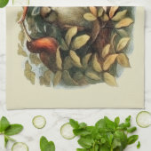 Uilen en elffeeën Natuur Illustratie Theedoek (Gevouwen)