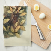 Uilen en elffeeën Natuur Illustratie Theedoek (Quarter Fold)