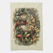 Uilen en elffeeën Natuur Illustratie Theedoek (Verticaal)