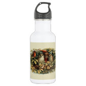 Uilen en elffeeën Natuur Illustratie Waterfles (Voorkant)