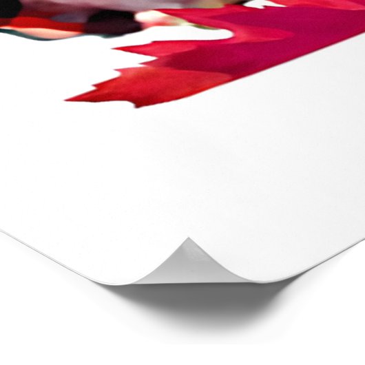 Uilen en rode bladeren poster (Hoek)