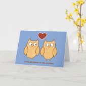 Uilen Gay Wedding Kaart voor Grooms (Gele Bloem)