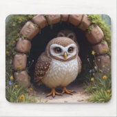 Uilen graven in een grot muismat (Voorkant)