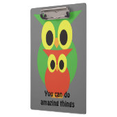 Uilen groen en rood klembord (Links)