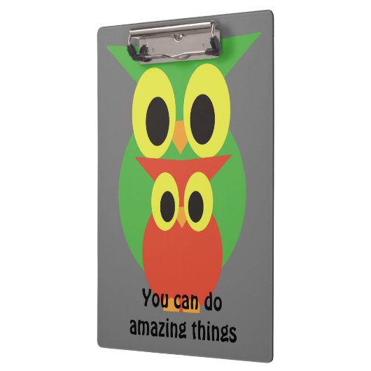 Uilen groen en rood klembord (Links)