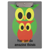 Uilen groen en rood klembord (Voorkant)