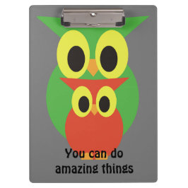 Uilen groen en rood klembord