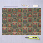 Uilen groen en rood tissuepapier (Craft)