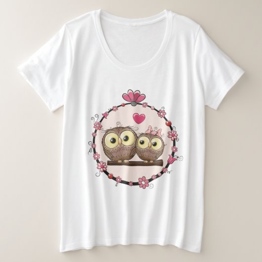 Uilen Grote Maat T-shirt (Design voorkant)