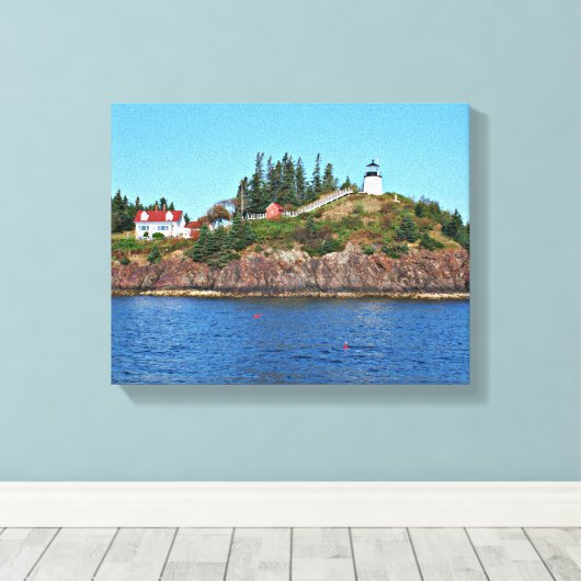 Uilen hoofd vuurtoren, Maine Canvas Print (Insitu (Houten vloer))