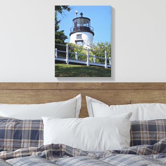 Uilen hoofd vuurtoren, Maine Canvas Print (Insitu (Slaapkamer))