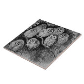 Uilen in het bos, Louis Wain Tegeltje (Zijkant)