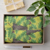 Uilen in het bos op citroengeel tissuepapier (Geschenk)