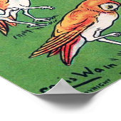 Uilen in het maanlicht, Louis Wain Poster (Hoek)