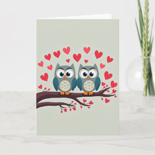 Uilen in liefde Valentijnskaart Kaart