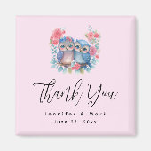 Uilen in liefde zittend op een tak bedankt magneet (Voorkant)